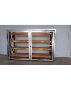 Palettenregalanlage Palettenregal, gebraucht | Nedcon NS | Regalständer: 2.000 x 600 mm | Lichte Weite: 2.710 mm | Regallänge: 2,91 lfm. | 2-flügelige Maschinenschutztür