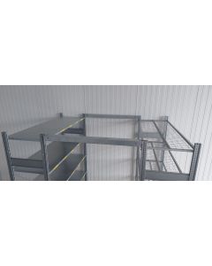 Gangprofil Rahmenverbinder Fachbodenregal, gebraucht | SSI Sch&auml;fer R 3000 | Gesamtl&auml;nge: 1.215 mm | Abstand Regalst&auml;nder: 1.195 mm | C-Profil: 75 x 65 x 10 mm