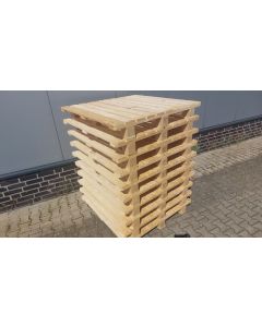 Einwegpalette Holzpalette, II. Wahl | Neuware | teils gebraucht | Abm.: 1.200 x 1.200 x 155 mm | Holz | 10 Deckbretter | Interne Bezeichnung: Bild 3_1200 x 1200 mm