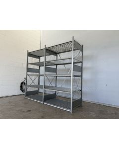Fachbodenregal Magazinregal, gebraucht | Dexion HI280 | Gesamthöhe: 2.400 mm | Gesamttiefe: 800 mm | Gitterrostboden | Regallänge: 2,71 lfm.