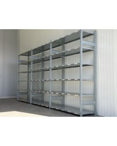 Fachbodenregal Magazinregal, gebraucht | SSI Sch&auml;fer R 3000 | Gesamth&ouml;he: 2.500 mm | Gesamttiefe: 600 mm | 6 Ebenen | Regall&auml;nge: 4,92 lfm.