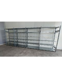 Fachbodenregal Magazinregal, gebraucht | SSI Sch&auml;fer R 3000 | Gesamth&ouml;he: 2.500 mm | Gesamttiefe: 600 mm | 6 Ebenen | Regall&auml;nge: 6,56 lfm.