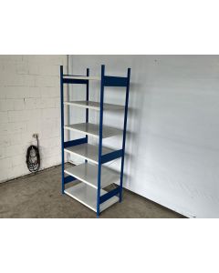 Fachbodenregal Magazinregal, gebraucht | META CLIP | Gesamthöhe: 2.490 mm | Gesamttiefe: 635 mm | Schottstege | Regallänge: 1,10 lfm.