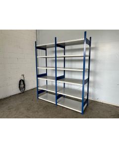 Fachbodenregal Magazinregal, gebraucht | META CLIP | Gesamthöhe: 2.490 mm | Gesamttiefe: 635 mm | Schottstege | Regallänge: 2,15 lfm.