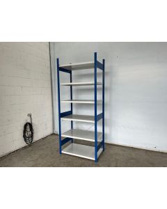Fachbodenregal Magazinregal, gebraucht | META CLIP | Gesamthöhe: 2.490 mm | Gesamttiefe: 435 mm | Schottstege | Regallänge: 1,10 lfm.