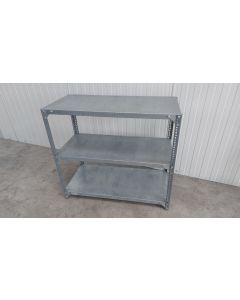 Stahlb&ouml;den Fachbodenregal, gebraucht | Dexion Schraubregal | Gesamtbreite: 990 | f. St&auml;ndertiefe: 460 mm | verzinkter Stahl