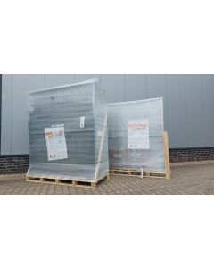 Gitterr&uuml;ckwand f&uuml;r Palettenregal, neu | GARANTELL | Gesamtbreite: 47.000 mm | Gesamth&ouml;he: 4.000 mm | Maschenweite: 50 x 50 mm 