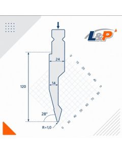 UKB-System Trumpf - Oberwerkzeuge H=120 mm R=1/28&deg; mit Simple Clamp | Abkantwerkzeug | Abkantpressen | Gesenkbiegepressen | Biegewerkzeug-Stempel