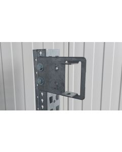 Halter f. Durchschubsicherung Agraffenwinkel Konsole, gebraucht | Meta Multipal S | Abmessung: 180 x 125 mm | Passend f&uuml;r Kastenprofil: 85 x 50 mm | Abstand: 70 oder 5 mm