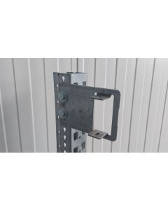 Halter f. Durchschubsicherung Agraffenwinkel Konsole, gebraucht | Meta Multipal S | Abmessung: 180 x 125 mm | Passend f&uuml;r Kastenprofil: 85 x 50 mm | Abstand: 70 mm