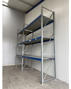 Palettenregalanlage Palettenregal, gebraucht | Vogelsang NS | Regalst&auml;nder: 4.360 x 1.100 mm | Lichte Weite: 2.700 mm & 1.800 mm | Stahlpaneele | Regall&auml;nge: 4,71 lfm.