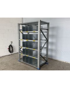 Fachbodenregalanlage Fachbodenregal, gebraucht | SSI Schäfer PR 600 | Regalständer: 2.100 x 800 mm | Fachboden: 1.295 mm | Freistehende Trennwände | Regallänge: 1,48 lfm. 