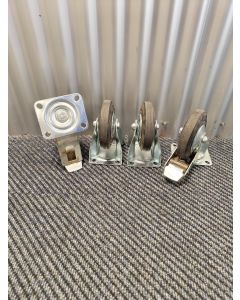 Schwerlastrolle Hartgummi 160 mm 4er Set Vollgummi 160/40-80