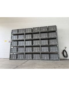 Kistenregal Fachbodenregal Kommissionierregal, gebraucht | Dexion HI280 | Klappkiste 30 Stck. | Gesamthöhe: 2.600 mm | Gesamttiefe: 500 mm | Regallänge: 3,96 lfm.