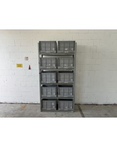 Kistenregal Fachbodenregal Kommissionierregal, gebraucht | Dexion HI280 | Klappkiste 10 Stck. | Gesamthöhe: 2.600 mm | Gesamttiefe: 500 mm | Regallänge: 1,34 lfm.