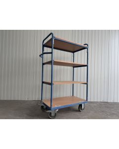 Etagenwagen Rollwagen mit Holzb&ouml;den, gebraucht | Fetra | 4 Etagen | Gesamth&ouml;he: 1.510 mm | Gesamtbreite: 1.010 mm | Gesamttiefe: 495 mm 