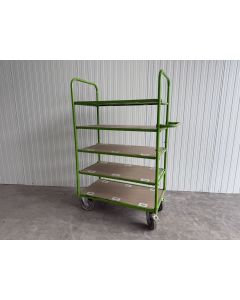 Etagenwagen Rollwagen mit Holzb&ouml;den, gebraucht | TrutzHolm | 5 Etagen | Gesamth&ouml;he: 1.805 mm | Gesamtbreite: 1.270 mm | Gesamttiefe: 615 mm 