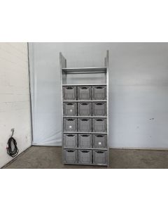 Kistenregal Fachbodenregal Magazinregal, gebraucht | Dexion HI280 | Klappkiste 15 Stck. | Gesamthöhe: 3.200 mm | Gesamttiefe: 610 mm | Regallänge: 1,33 lfm.