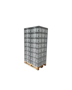 16x Stapelkiste SSI Schäfer L-KLT 8280 in Grau - 600 x 800 x 280 mm