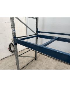 Tiefenauflage Tiefensteg Tiefenstege f. Palettenregal, gebraucht | f. Regaltiefe 1.100 mm | lichte Stützweite: 999 mm | K 50 x 50 x 4 mm | blau