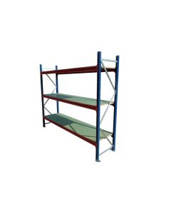 Weitspannregal Typ | 3 Ebenen mit Spanplatten | Regalhöhe: wählbar | Regaltiefe: wählbar | Traversenlänge: wählbar