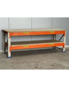 Werkbank Polypal, gebraucht | grauweiß | Werkbankbreite: 2.500 mm | Höhe: 938 mm | Werkbanktiefe: wählbar