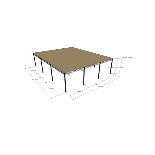 Lagerbühne neu 12,00 x 15,00 m, Tragkraft 500 kg / m²