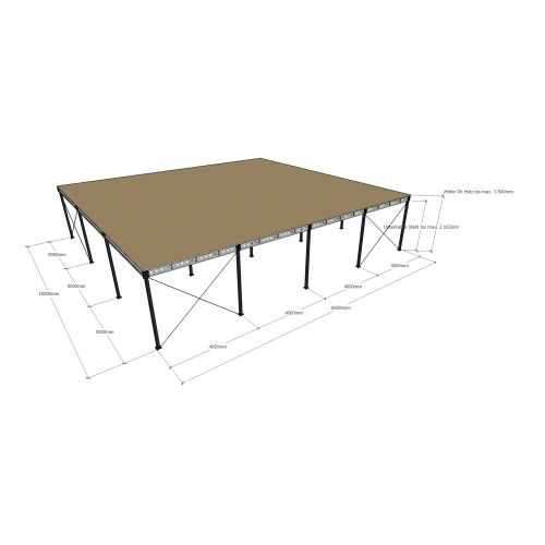 Lagerbühne neu 16,00 x 15,00 m, Tragkraft 500 kg / m²