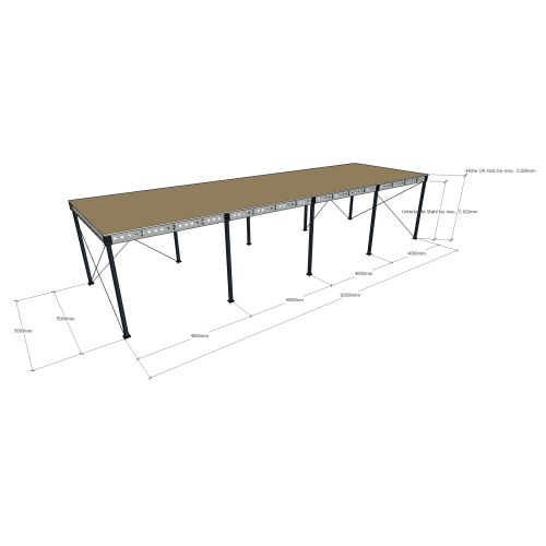 Lagerbühne neu 16,00 x 5,00 m, Tragkraft 500 kg / m²