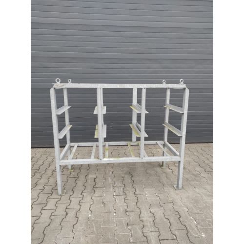 Transportregal | Einschubregal | Gerüstpalette | 1.665 x 730 x 1.440 mm (BxTxH) | Feuerverzinkt | mit Kranösen