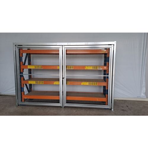 Palettenregalanlage Palettenregal, gebraucht | Nedcon NS | Regalständer: 2.000 x 600 mm | Lichte Weite: 2.710 mm | Regallänge: 2,91 lfm. | 2-flügelige Maschinenschutztür
