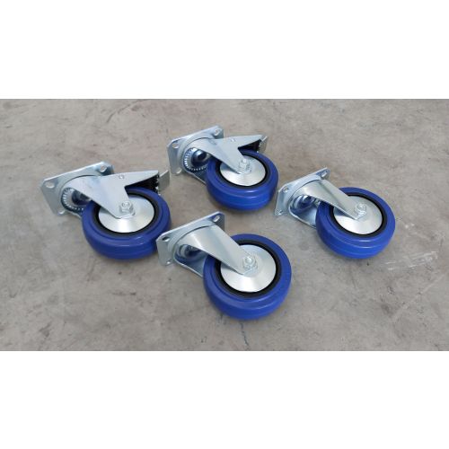 4er Set Lenkrolle Rolle Schwerlastrollen Transportrollen, neu |  Raddurchmesser: 125 mm | Tragfähigkeit: 200 kg