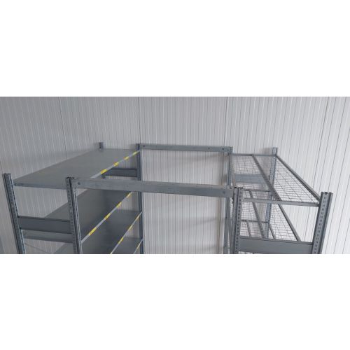 Gangprofil Rahmenverbinder Fachbodenregal, gebraucht | SSI Schäfer R 3000 | Gesamtlänge: 1.215 mm | Abstand Regalständer: 1.195 mm | C-Profil: 75 x 65 x 10 mm