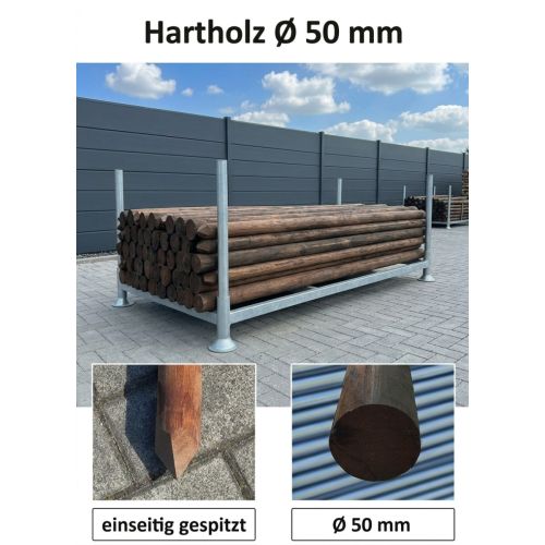 Bongossi Pfähle Hartholz Pfosten Holz Garten Ø 50 mm x 2500 mm
