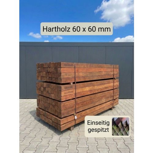 (8,00€/lfm) 60x60 mm Bongossi Pfähle Hartholz Pfosten Kantholz