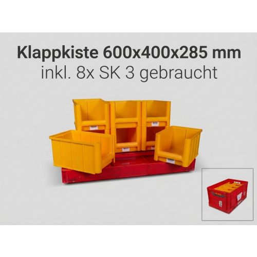 Klappkiste 600x400x285 mm inkl. 8x SK 3 gebraucht Set