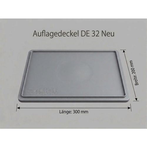 Auflagedeckel Auer DE 32 - Grundma&szlig; 300x200 mm - Grau
