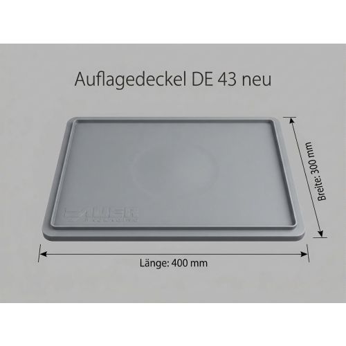 Auflagedeckel Auer DE 43 - Grundma&szlig; 400x300 mm - Grau