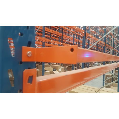 Durchschubsicherung f. Palettenregale gebraucht / passend f. Feralco / Lichte Weite: 2.710 mm / Profil: 35 x 35 mm