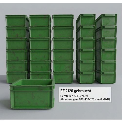 Stapelkiste Kunststoffkiste Eurobox, gebraucht  | SSI Schäfer EF 2120 |  Außenmaß: 200 x 150x 120 mm (LxBxH) | Farbe: grün | Stückzahl: auswählbar