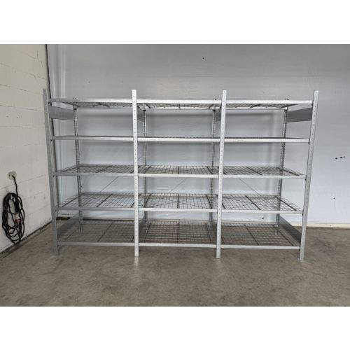 Fachbodenregal Magazinregal, neu | META CLIP | Gesamthöhe: 2.000 mm | Gesamttiefe: 835 mm | Gitterrostboden | Regallänge: 3,20 lfm.
