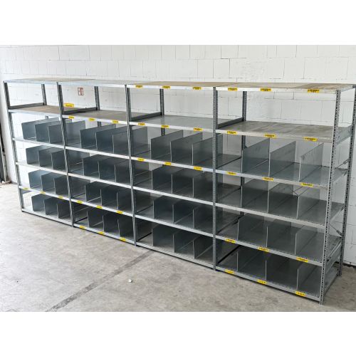 Fachbodenregal Magazinregal | SSI Schäfer R 3000 | neu & gebraucht | Gesamthöhe: 2.278 mm | Gesamttiefe: 800 mm | 6 Ebenen | inkl. 48 Fachteiler | Regallänge: 5,33 lfm.  