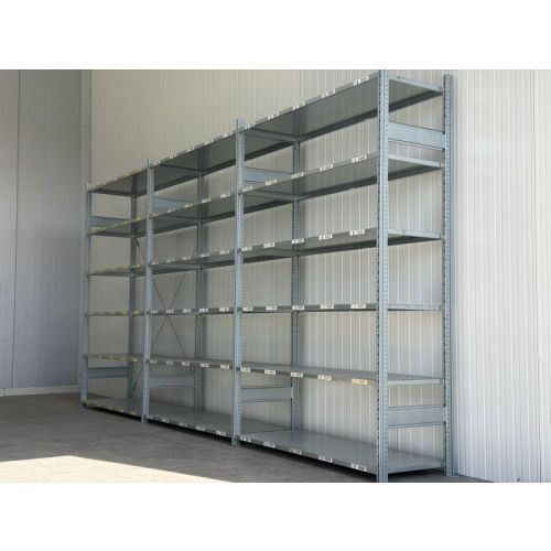 Fachbodenregal Magazinregal, gebraucht  | SSI Schäfer R 3000 | Gesamthöhe: 2.500 mm | Gesamttiefe: 600 mm | 6 Ebenen | Regallänge: 4,92 lfm.