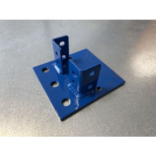 Fu&szlig;platte f. Palettenregal, neu | Jungheinrich Esmena | f&uuml;r Rahmenprofil 100 mm | Abmessungen: 145 x 155 mm | RAL 5019 blau
