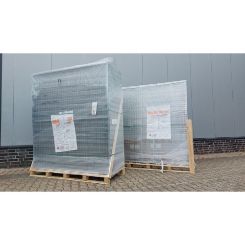 Gitterrückwand für Palettenregal, neu | GARANTELL | Gesamtbreite: 47.000 mm | Gesamthöhe: 4.000 mm | Maschenweite: 50 x 50 mm 