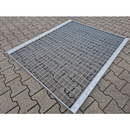 Eingelegtes Gitterrost Regalrost, gebraucht | Gesamttiefe: 1.183 mm | Gesamtbreite: 1.395 mm | Maschenweite: 65 x 43 mm | Bezeichnung: GR-163