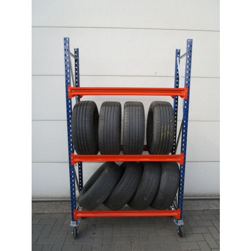Fahrbares Reifenregal Kimer Typ 40, 2.150 x 1.300 x 400 mm, Werkstatt, Regal, Lager