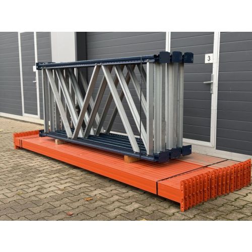 Palettenregalanlage Palettenregal, gebraucht | Mecalux | Regalständer: 2.500 x 1.100 mm | Lichte Weite: 3.595 mm | Regallänge: 18,58 lfm.