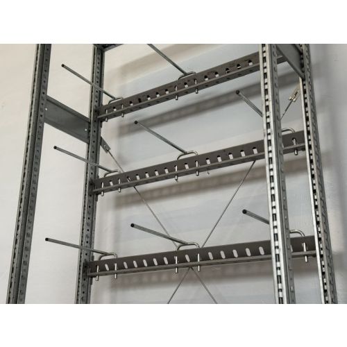 Fachbodenregal Kabelregal Magazinregal mit Fachteiler, gebraucht | SSI Schäfer R 3000 |  Gesamthöhe: 2.494 mm | Gesamttiefe: 400 mm | Regallänge: 1.056 mm