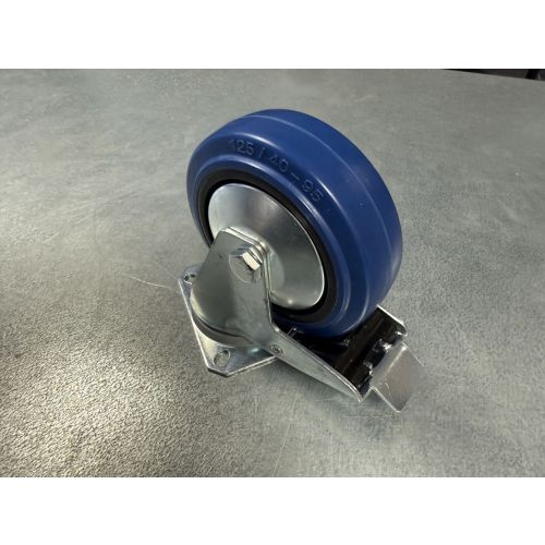 Doppelstopp-Lenkrolle Rolle Schwerlastrollen Transportrollen, neu | Ausführung: mit Bremse | Raddurchmesser: 125 mm | Tragfähigkeit: 200 kg